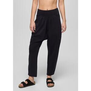 Prana Mindful Movement Harem Pant Women's XL Black Relaxed Mid Rise Tapered Leg
